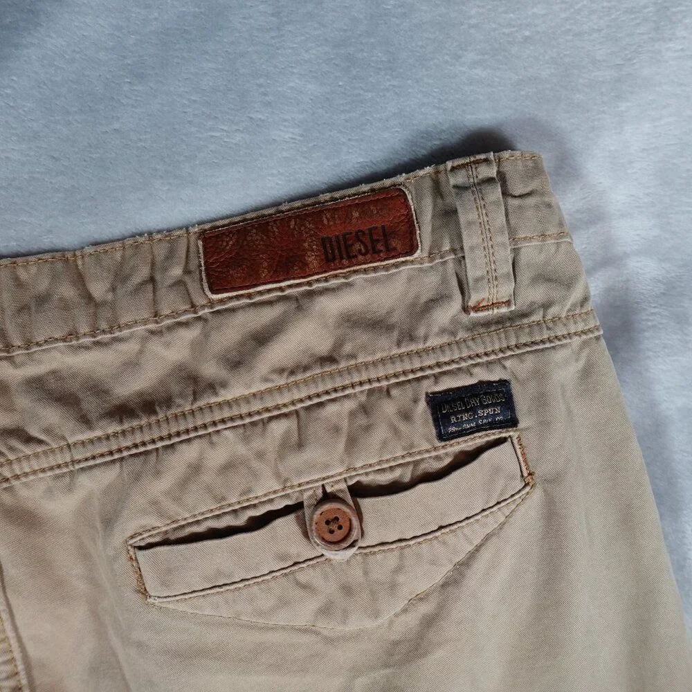 Diesel Classic Slim Khaki Pants Mens 34x34 (Fits 35x32) Cotton Brown
